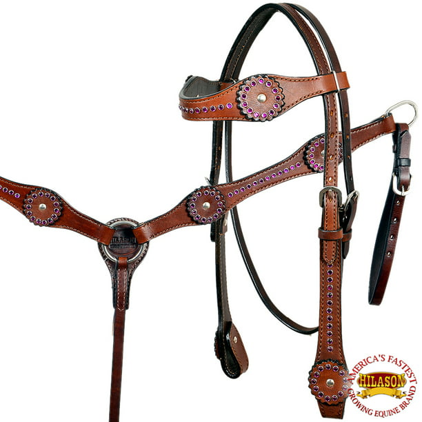 Hilason Throat Latch Replacement Strap Horse Headstall Harness Leather Brown U-9 